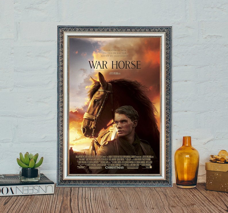 War Horse Movie Poster, War Horse Classic Movie Poster, Vintage Canvas Cloth Photo Print, Holiday gifts image 1