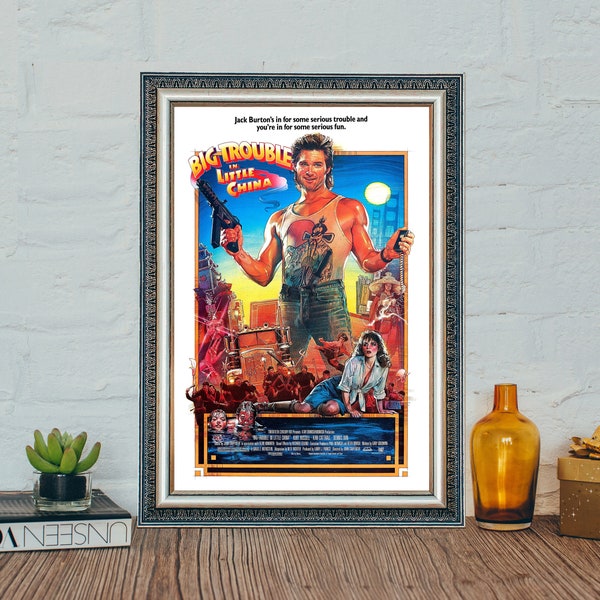 Big Trouble In Little China Movie Poster, Vintage Movie Big Trouble In Little China Poster, Canvas Cloth Photo Print