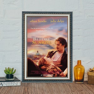 Vor Sonnenaufgang (1995) Filmplakat, Vor Sonnenaufgang Klassisches Vintage Filmplakat, Vor Sonnenaufgang Filmplakat, Leinwand Tuch Poster