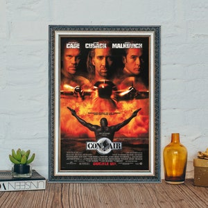 Pôster do filme Con Air (1997), pôster clássico do filme vintage Con Air, pôster clássico de tela de filme