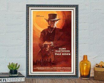 ペイルライダー映画ポスター - 高品質キャンバスアートプリント 