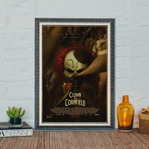 Clown In A Cornfield Movie Poster,2025 Classic Horror Movie Poster, High Quality Canvas Cloth Poster, Gift for Her/Him
