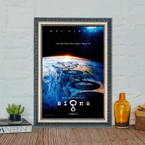 Cartel de la película Signs (2002), cartel de la película clásica Signs, impresión fotográfica en lienzo vintage
