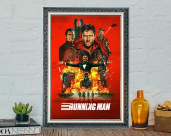 ランニングマン映画ポスター、ユニークな映画アート、上質なキャンバス