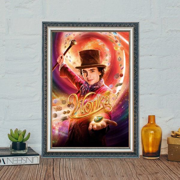Wonka Movie Poster, Timothée Chalamet Classic Movie Poster, Wonka (2023) Classic Movie Canvas Cloth Poster, Festival Decor