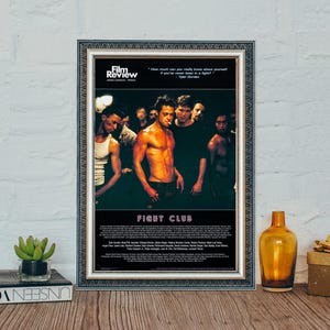 Fight Club Movie Poster: Brad Pitt, Edward Norton - Canvas Film Wall Art