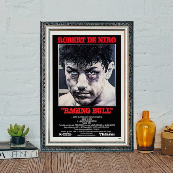 RAGING BULL Movie Poster, Raging Bull Classic Movie Poster, Canvas Cloth Poster