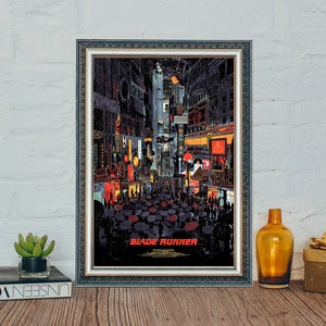 Blade Runner Filmplakat, klassisches Science Fiction Filmplakat, Blade Runner (1982) Filmplakat, Leinwandtuchplakat
