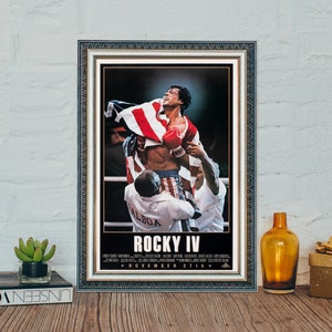 Rocky IV Movie Poster, Rocky IV Classic Vintage Film Poster, Sylvester Stallone Classic Movie Canvas Cloth Poster