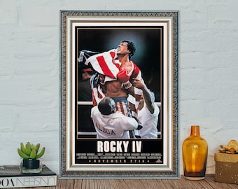 Rocky IV Movie Poster, Rocky IV Classic Vintage Film Poster, Sylvester Stallone Classic Movie Canvas Cloth Poster