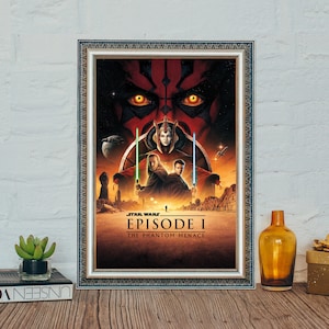 Star Wars Episode 1 Movie Poster, Classic Movie Star Wars Poster, Hochwertige Leinwand Fotodruck, Star Wars Poster