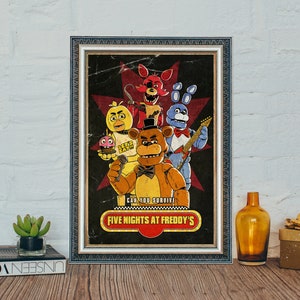 Póster de la película Five Nights at Freddy's, póster vintage de Five Nights at Freddy's, póster clásico de tela y lienzo.