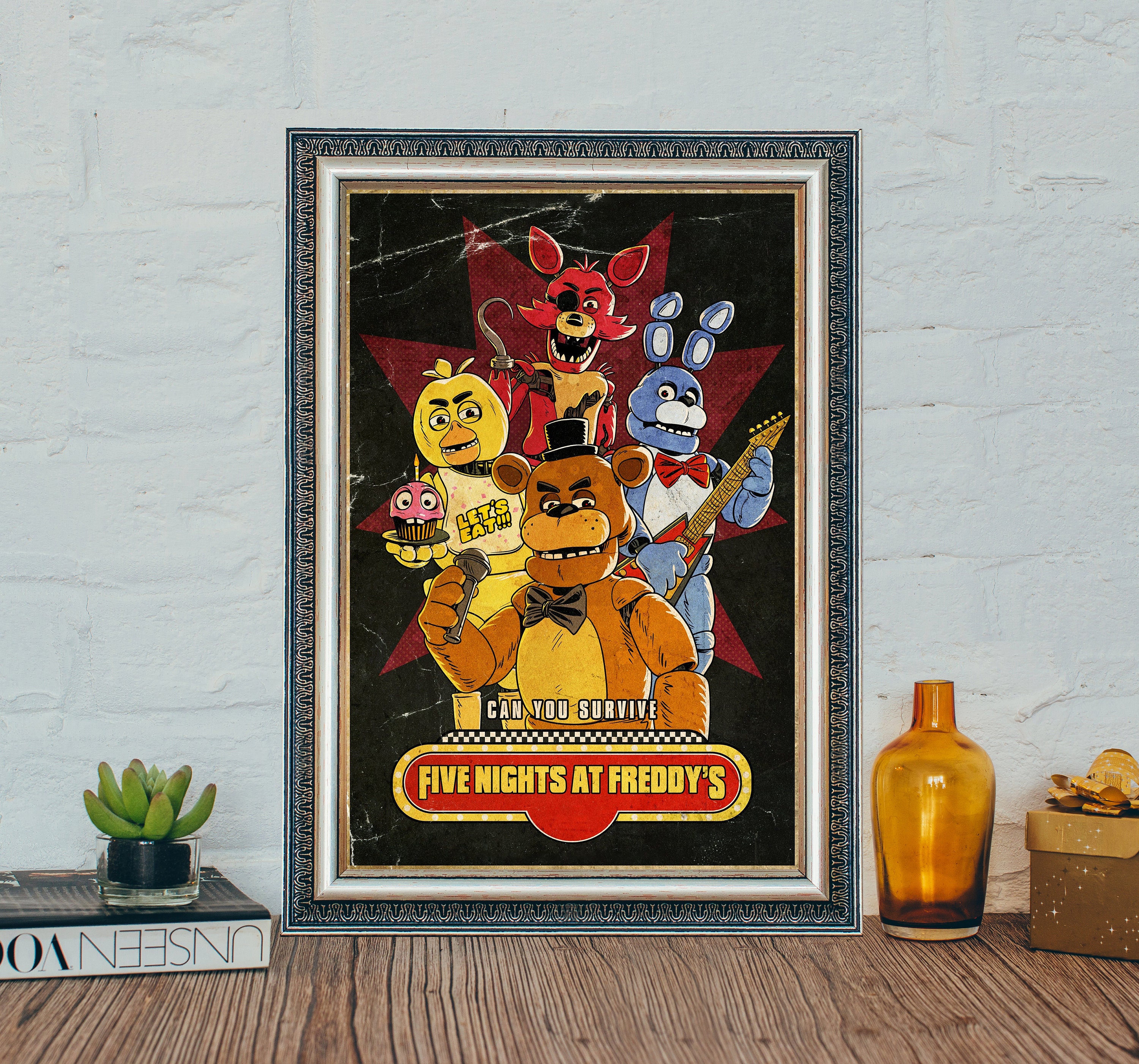 Five Nights at Freddy's Movie Poster: Vintage Canvas Cloth