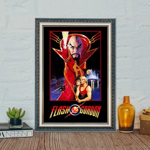Póster de la película Flash Gordon (1980), póster clásico de la película Flash Gordon, póster de tela de lienzo de película clásica