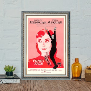 Lustiges Gesicht Film Poster, Audrey Hepburn Classic Film Poster, Vintage Leinwand Foto Druck