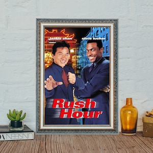 Póster de la película Rush Hour, póster de la película clásica Rush Hour, impresión fotográfica en lienzo
