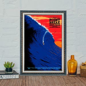 Point Break Movie Poster - Keanu Reeves, Patrick Swayze, Classic Vintage Movie Poster, Point Break Film Poster, Canvas Cloth Poster
