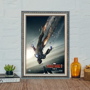 Póster de la película Iron Man 3, póster clásico vintage de Iron Man 3, póster de la película en lienzo de Robert Downey Jr.