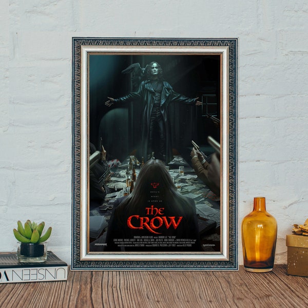 The Crow Movie Poster, Brandon Lee Poster, The Crow 1994 Movie Poster, Classic Vintage Canvas Cloth Photo Print