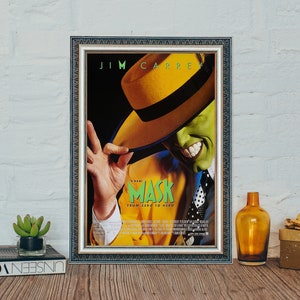 The Mask (1994) Filmplakat, Jim Carrey Classic Vintage Movie Poster, The Mask Classic Movie Canvas Cloth Poster