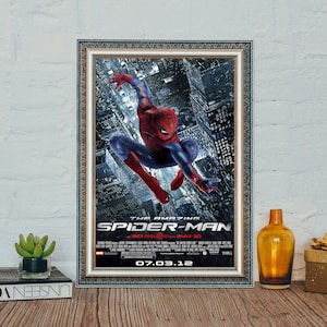 Póster de la película El Sorprendente Hombre Araña, póster de la película Spider-Man, póster de Andrew Garfield en tela y lienzo.