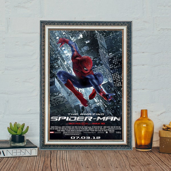 El increíble cartel de la película Spider-Man, cartel de la película Spider-Man, cartel de tela de lienzo de Andrew Garfield