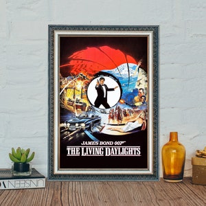Póster de la película "The Living Daylights" (1987), póster clásico de la película "The Living Daylights", impresión fotográfica en lienzo.