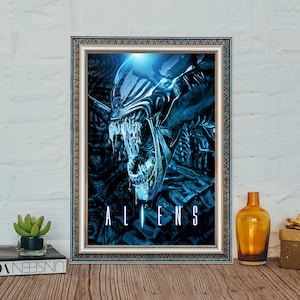 Póster de la película Aliens (1986), póster de tela de lona de películas clásicas de ciencia ficción de Aliens