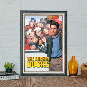 The Mighty Ducks Movie Poster, The Mighty Ducks (1992) Movie Poster, High Quality Canvas Cloth Poster, Festival Decor