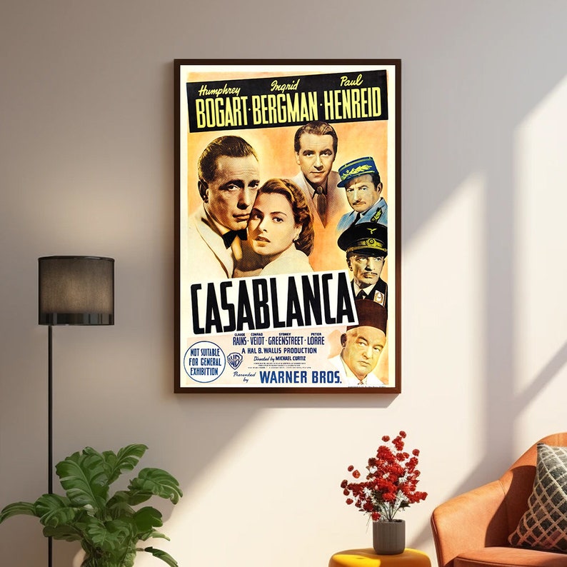 Casablanca Movie Poster: Classic Vintage Canvas Print - Etsy