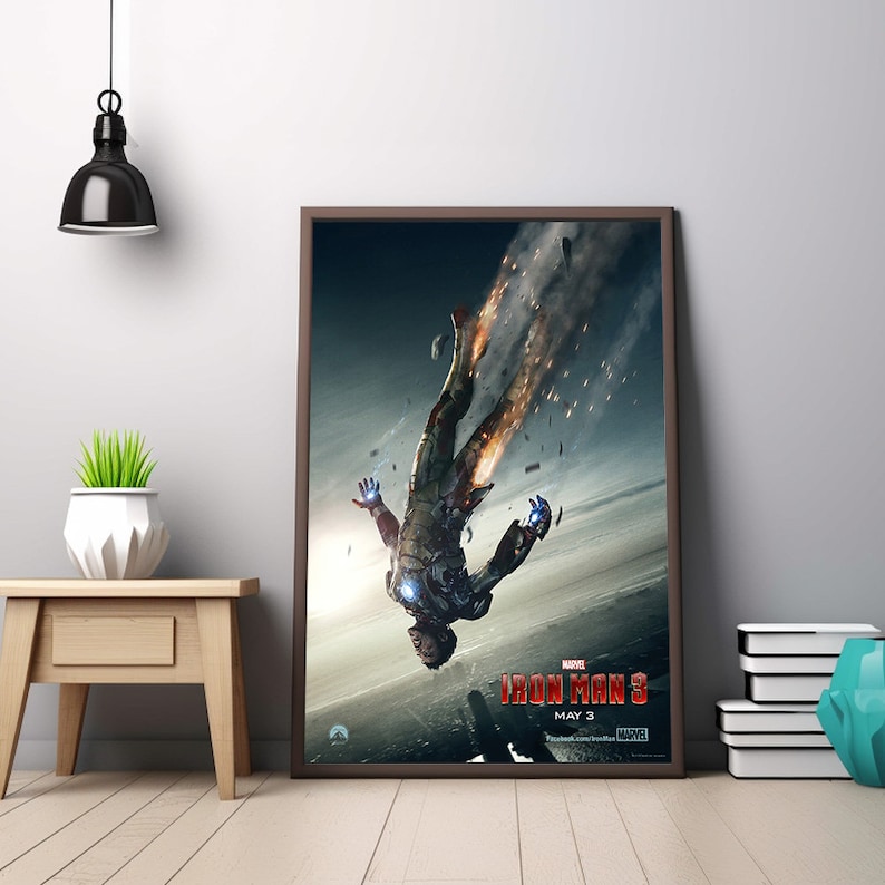 Iron Man 3 Movie Poster: Robert Downey Jr. Canvas Art - Etsy