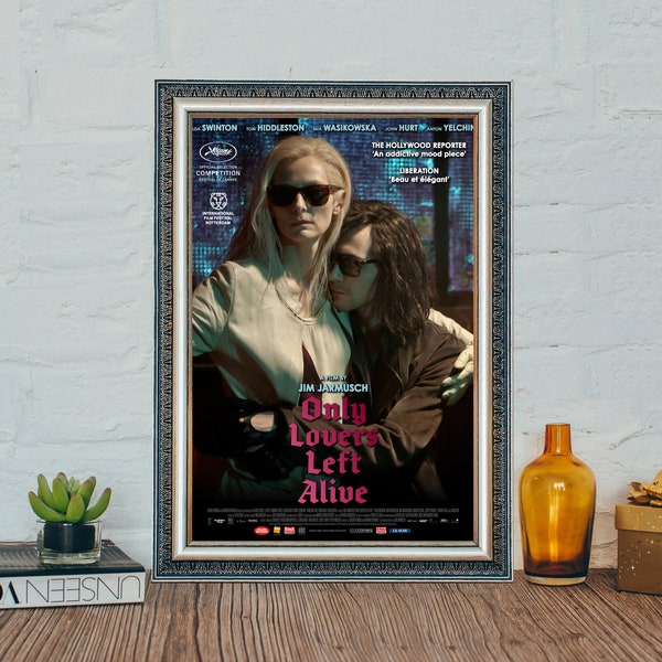 Nur die Liebhaber links Alive Film Poster, Nur die Liebhaber links Alive (2013) Klassisches Filmplakat, Vintage Leinwandtuch Fotodruck, Weihnachtsgeschenke