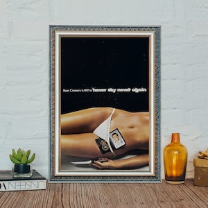 007 James Bond Never Say Never Again Movie Poster, James Bond  Movie Poster, Vintage Canvas Cloth Photo Print