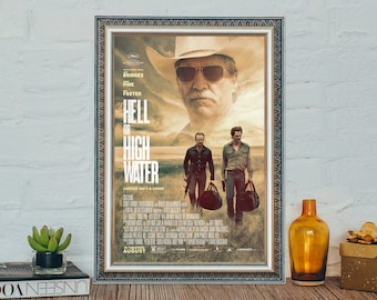 Hell or High Water Movie Poster: Vintage Canvas Cloth Print