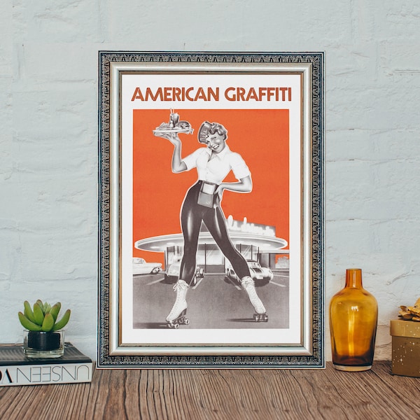 AMERICAN GRAFFITI Movie Poster, Classic Movie American Garffiti Poster, Vintage Canvas Cloth Photo Print