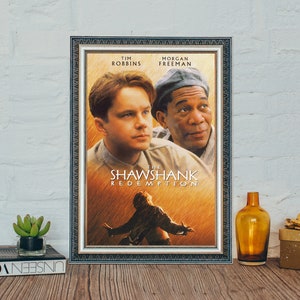 Póster de la película Cadena perpetua, póster de la película clásica de Tim Robbins, póster de tela en lienzo de la película clásica de Morgan Freeman