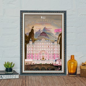 Póster de la película El Gran Hotel Budapest, póster clásico de la película El Gran Hotel Budapest, póster de tela de película clásica.