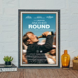 Another Round (2020) Movie Poster, Another Round Classic Vintage Poster, Classic Movie Canvas Cloth Poster