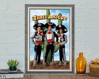 Póster de la película Tres Amigos: Impresión vintage en lienzo