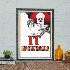 Póster de la película It (1990), póster de película de terror It 1990, pintura, arte de pared, decoración del hogar, póster de película vintage clásico, lienzo de tela
