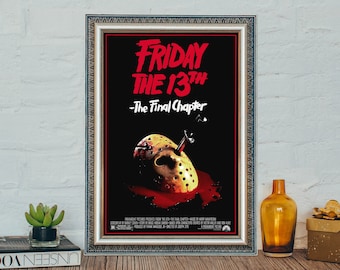 Friday The 13th Movie Poster, Classic Movie Friday The 13th Poster, Vintage Canvas Cloth Photo Print