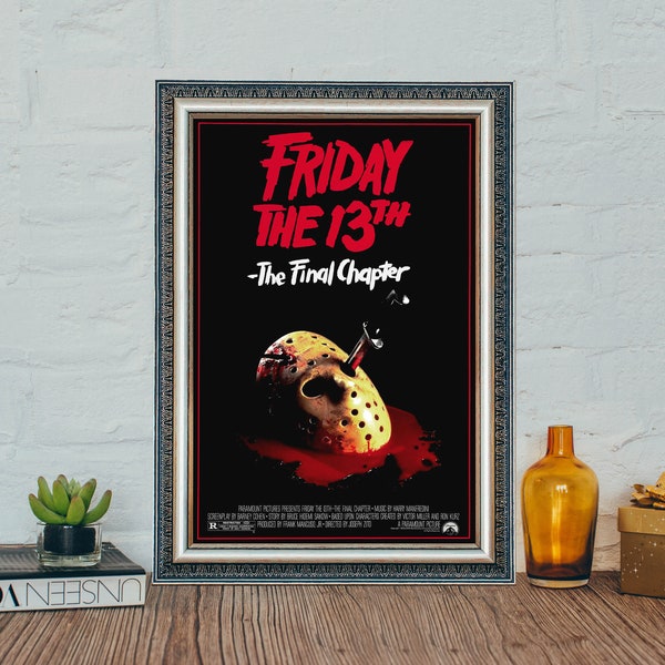 Friday The 13th Movie Poster, Classic Movie Friday The 13th Poster, Vintage Canvas Cloth Photo Print