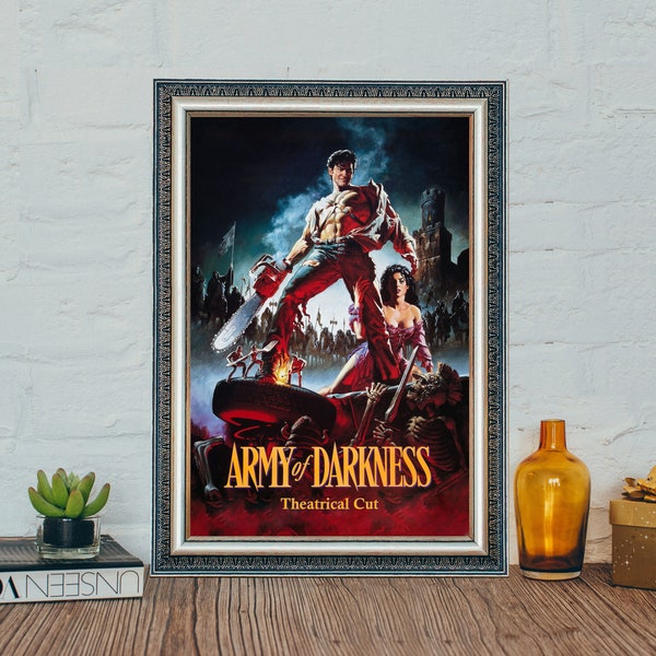 Army of Darkness Movie Poster, Classic Movie Army of Darkness Poster, Canvas Cloth Photo Print