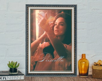 Priscilla Filmplakat, Priscilla (2023) Klassisches Filmplakat, Vintage Leinwandtuch Fotodruck, Weihnachtsgeschenke