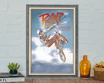 Rad 1986 Movie Poster, Rad Classic Vintage Movie Poster, Classic Canvas Cloth Movie Poster