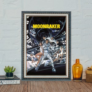 Moonraker Movie Poster: Vintage Canvas Cloth Print