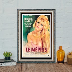 CONTEMPT Movie Poster, CONTEMPT Classic Vintage Poster, Classic Movie Canvas Cloth Poster