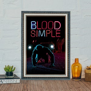 Blood Simple Filmplakat, Blood Simple (1984) Klassisches Filmplakat, Vintage Leinwandtuch Fotodruck, Weihnachtsgeschenke