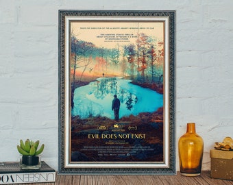 El mal no existe cartel de la película, el mal no existe (2024) cartel vintage clásico, cartel de la película de tela de lona