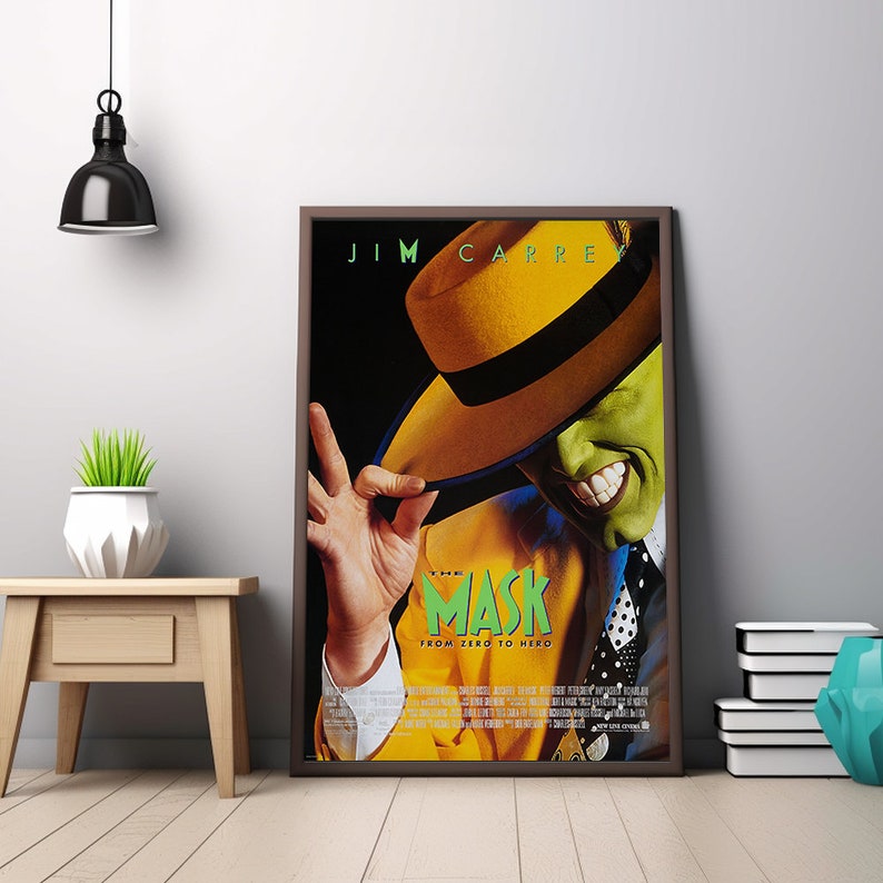 The Mask (1994) Movie Poster: Jim Carrey Classic Canvas - Etsy